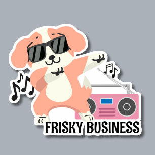 Frisky Business Dancing Dog Waterdicht Sticker