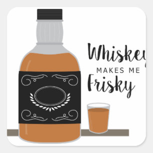 Frisky Whiskey Vierkante Sticker