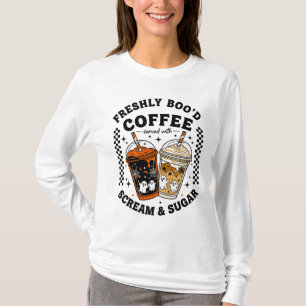 Frisse Boo'd Coffee Halloween-Schattigee Ghost Bar T-shirt