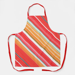 Frisse en heldere rode en gele streep schort