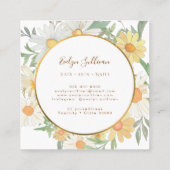 Frisse madeliefjes en gouden cirkel visitekaartje (Achterkant)