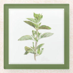 FRISSE OREGANO Glas Drank Coaster (-tekst) Groen Glazen Onderzetter