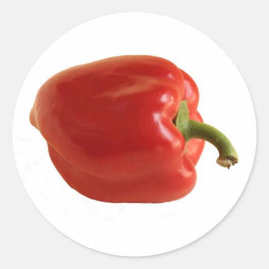 Frisse rode paprika ronde sticker (Voorkant)