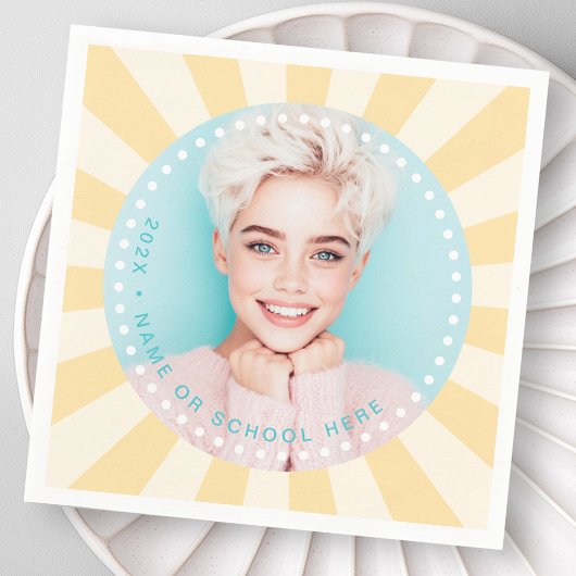 Frisse trendy sunburst student afstuderen foto servet