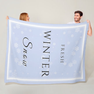 Frisse wintersneeuw met sneeuw fleece deken