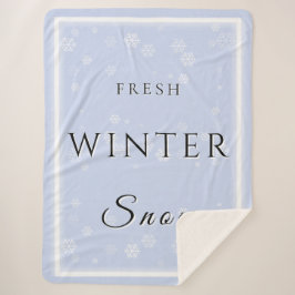 Frisse wintersneeuw met sneeuw sherpa deken