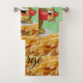 Frites Ketchup Serviettes de salle de bain (En situation)