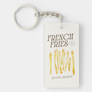 Frites zijn mijn liefdestaal acryl Sleutelhanger