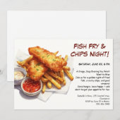 Friture de poisson & frites – Invitation décontrac (Devant / Derrière)