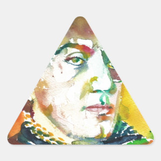 FRITZ LANG - waterverf portrait.2 Driehoek Sticker