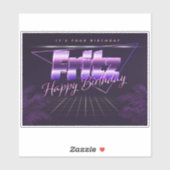Fritz Name Prénom lila retro Sticker (Feuille)
