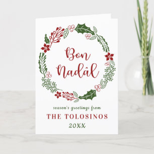 Friulische Vrolijke Kerstmis, Bon Nadâl, Aangepast Feestdagen Kaart