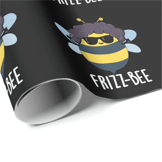 Frizz-Bee Funny Afro Bee Pun Dark BG Cadeaupapier (Rol Hoek)