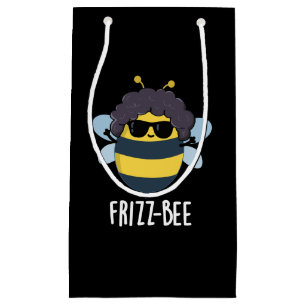 Frizz-Bee Funny Afro Bee Pun Dark BG Klein Cadeauzakje