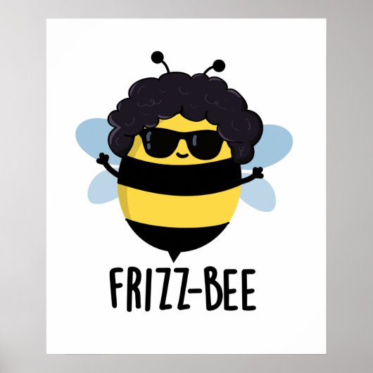 Frizz-Bee Funny Afro Bee Pun Poster (Voorkant)