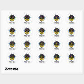Frizz-Bee Funny Afro Bee Pun Ronde Sticker (Vel)