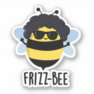 Frizz-Bee Funny Afro Bee Pun Sticker