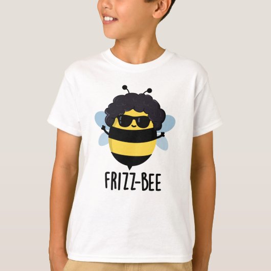 Frizz-Bee Funny Afro Bee Pun T-shirt (Voorkant)
