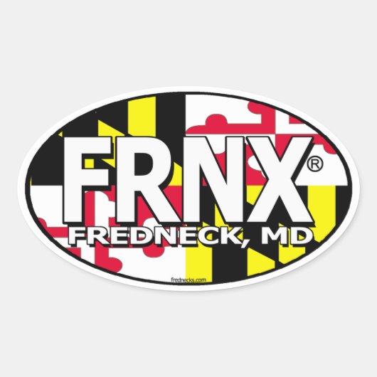 FRNX Maryland Vlag Decal Ovale Sticker (Voorkant)