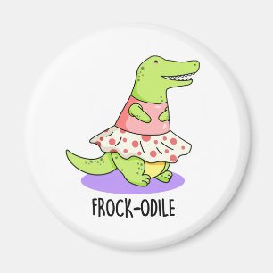 Frock-odile Funny Crocodile Pun Magneet