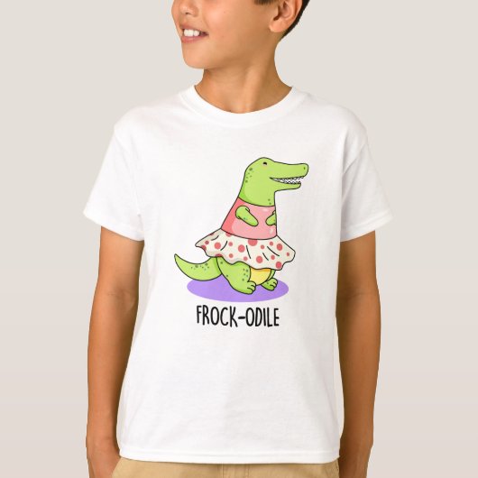 Frock-odile Funny Crocodile Pun T-shirt (Voorkant)
