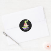 Frock-odile Grappige Krokodil Pun Dark BG Ronde Sticker (Envelop)