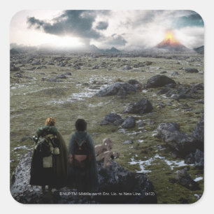 FRODO™ en Samwise Standing Vierkante Sticker