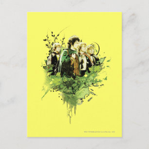 FRODO™ met Hobbits Vector Collage Briefkaart