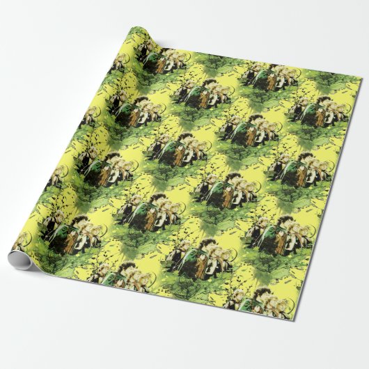 FRODO™ met Hobbits Vector Collage Cadeaupapier (Uitgerold)