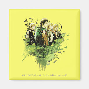 FRODO™ met Hobbits Vector Collage Magneet