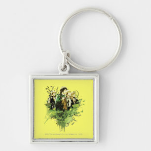 FRODO™ met Hobbits Vector Collage Sleutelhanger