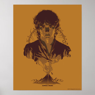 FRODO™ MOUNT DOOM™ Tengwar-inscriptie Grafisch Poster