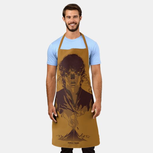 FRODO™ MOUNT DOOM™ Tengwar-inscriptie Grafisch Schort (Gedragen)