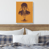 FRODO™ MOUNT DOOM™ Tengwar Inscription Graphic Canvas Afdruk (Insitu (Slaapkamer))