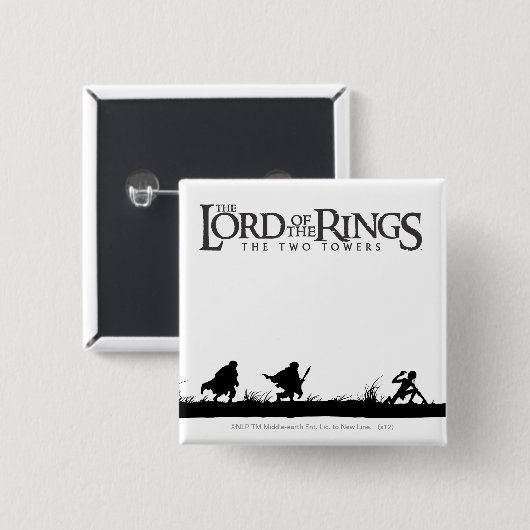 FRODO™, Sam en GOLLUM™ Vierkante Button 5,1 Cm (Voorkant /achterkant)