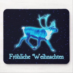 Froehliche Weihnachten - Blue Cariou (rendiervis) Muismat