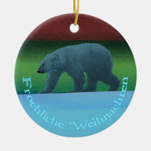 Froehliche Weihnachten- Polar Lights Polar Beer Keramisch Ornament (Voorkant)