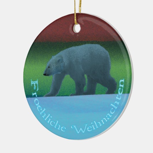Froehliche Weihnachten- Polar Lights Polar Beer Keramisch Ornament (Links)