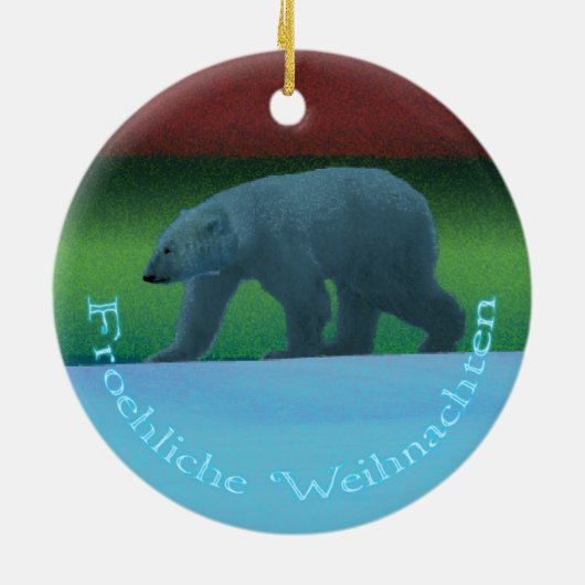 Froehliche Weihnachten- Polar Lights Polar Beer Keramisch Ornament (Achterkant)