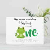 Frog 1er anniversaire fête moderne invitation pour (Debout devant)