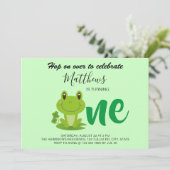 Frog 1er anniversaire fête moderne invitation pour (Debout devant)