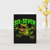 Frog 67 Meme Six Seven Funny Gen Alpha  Kaart (Gele Bloem)