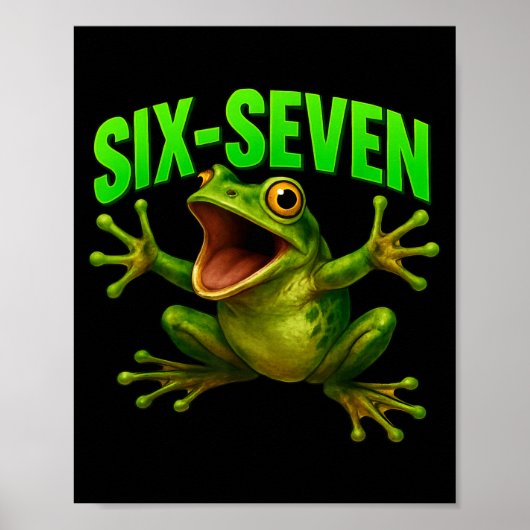 Frog 67 Meme Six Seven Funny Gen Alpha  Poster (Voorkant)