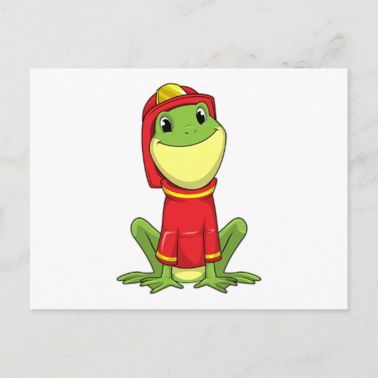 Frog as Firefighter with Helmet Briefkaart (Voorkant)