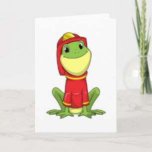 Frog as Firefighter with Helmet Kaart