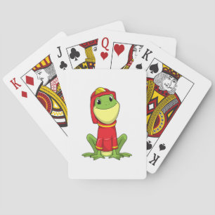 Frog as Firefighter with Helmet Pokerkaarten