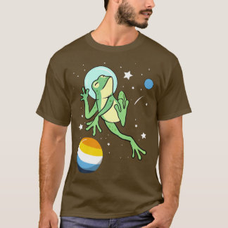 Frog Astronaut Aroace Pride T-shirt