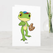 Frog at Baseball with Baseball gloy Kaart (Achterkant)