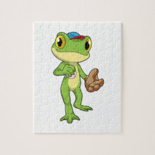 Frog at Baseball with Baseball gloy Legpuzzel