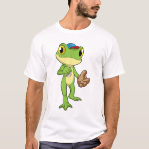 Frog at Baseball with Baseball gloy T-shirt
